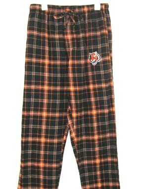 NFL TeNFL Team Apparel Mens Medium Plaid PJ Pants Lounge Flannel Bengals Pockets